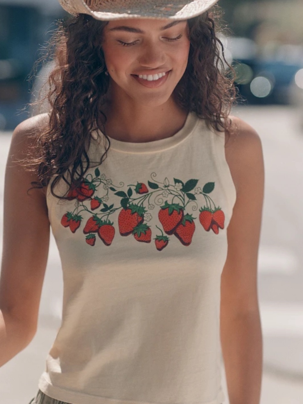 LETLUV by Anthropologie Strawberry Tank size M